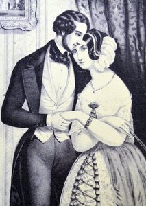 Currier＆Ivesイラスト19世紀。恋人たちの和解 作： N. and Ives, J.M. Currier